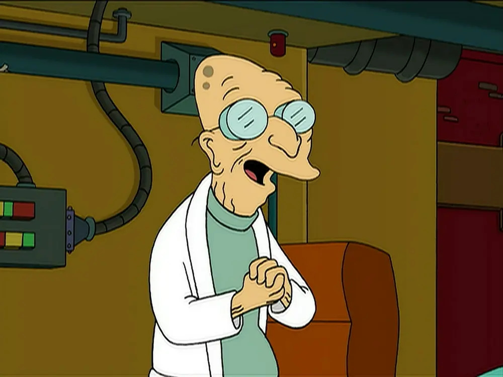 Futurama meme image of Futurama’s Professor Farnsworth holding his hands together excitedly.