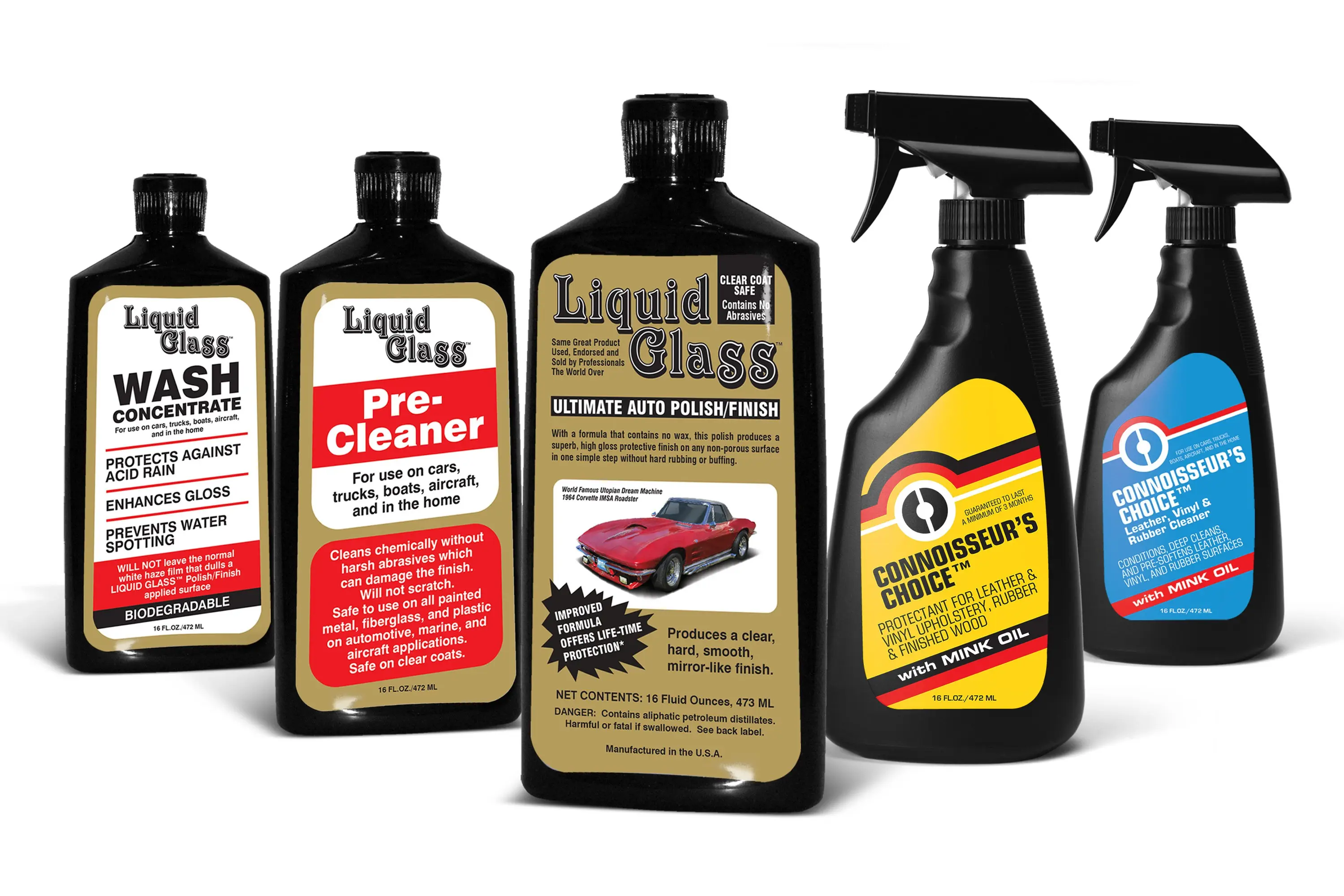 Bottles of Liquid Glass auto polish